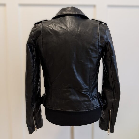 Zara Black Faux Leather Moto Jacket | Size XS - Picture 5 of 9